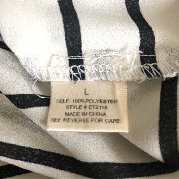 ELODIE Black & White Striped Blouse - Picture 10 of 10